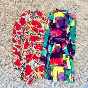 Multicolor Turtle neck dresses